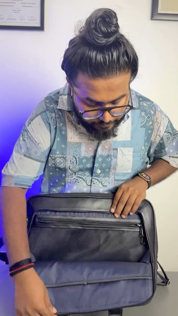 Stills from my Zouk Executive Laptop Bag reel (1 of 3)