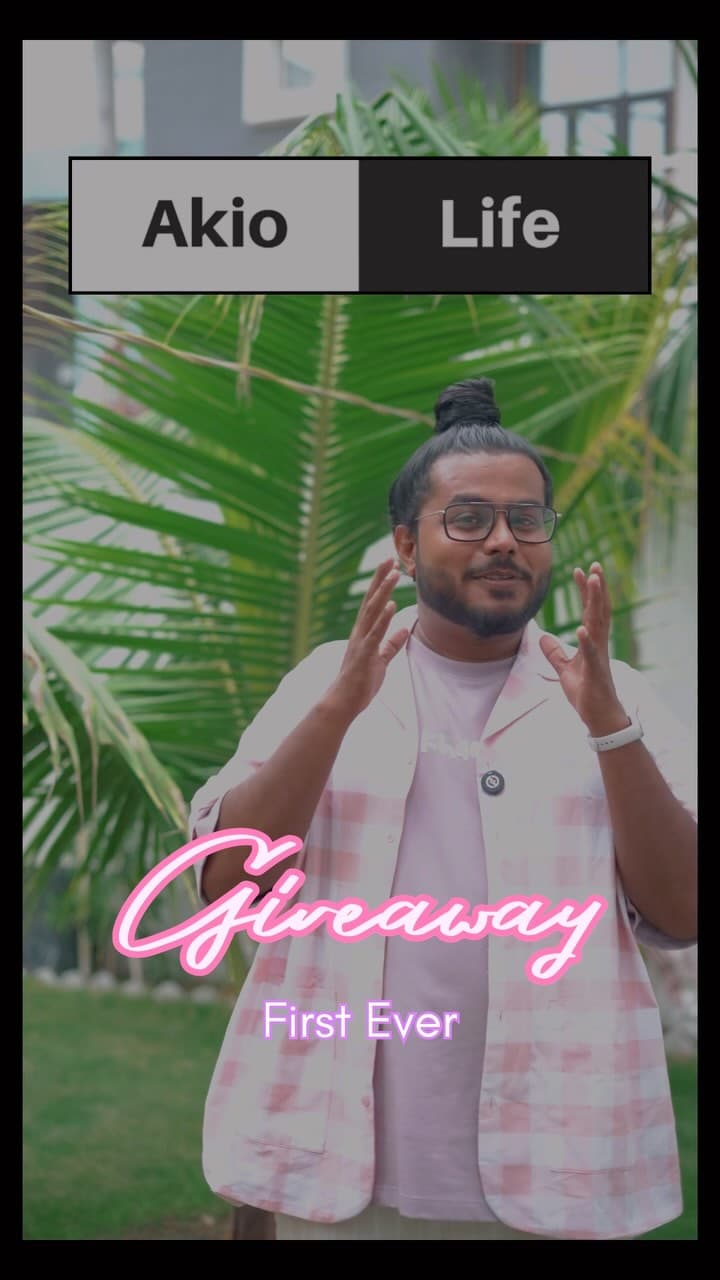 Akio in a promo for AkioLife's first-ever giveaway