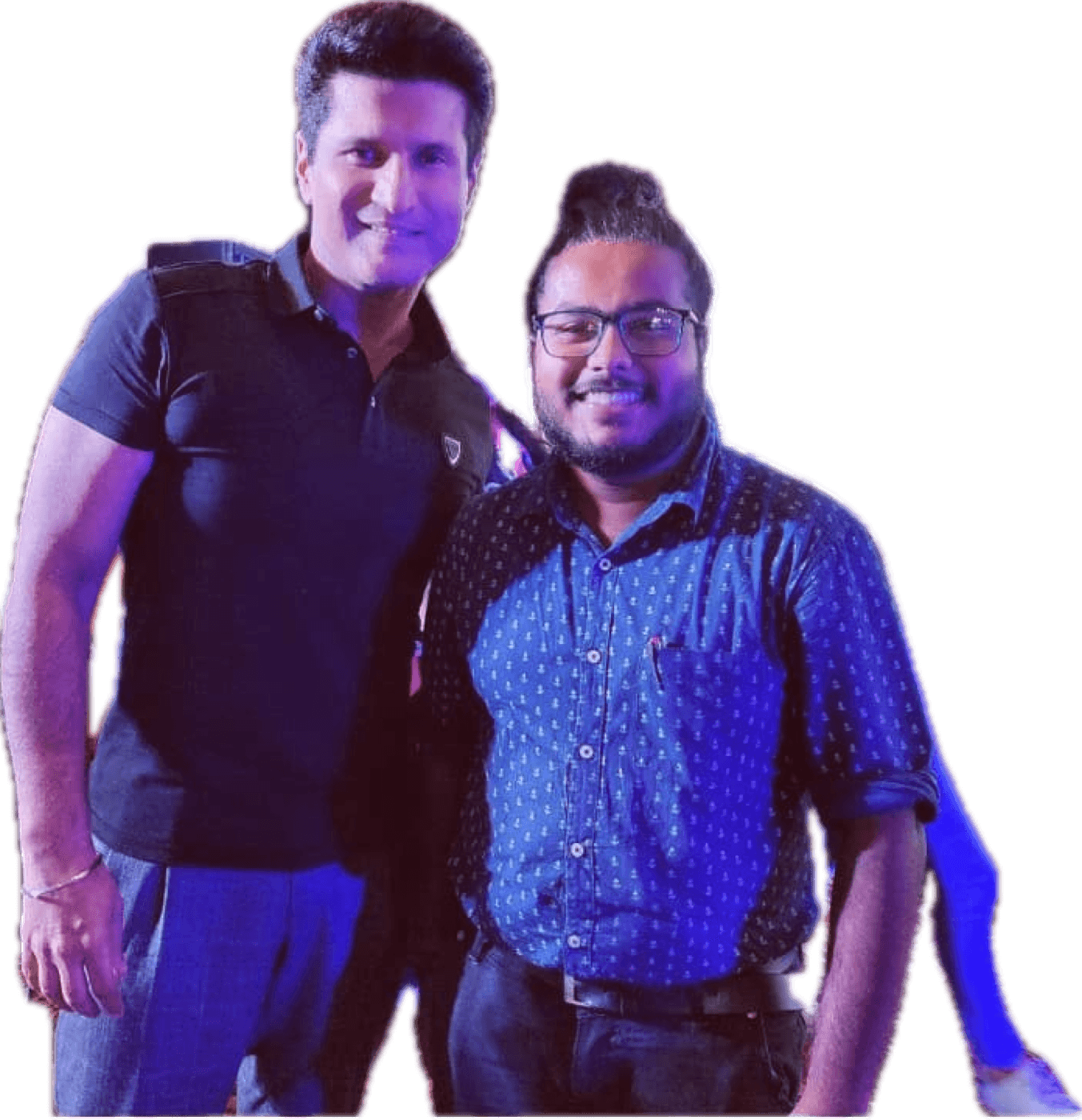 Akio with tech journalist Rajiv Makhni at an event
