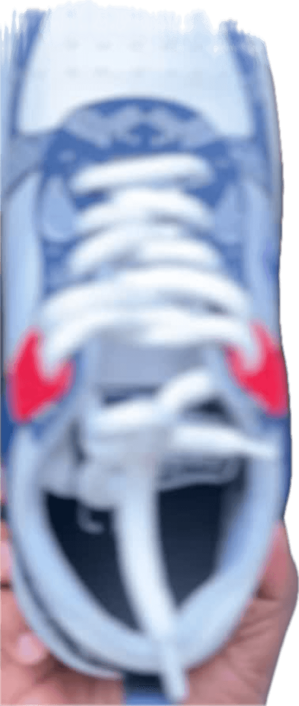 Close-up of a Copser sneaker with the caption Saste Joote